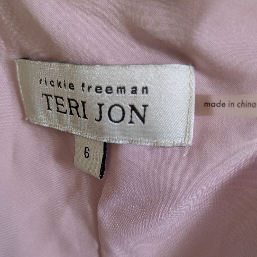 Teri Jon Prom Dress Maxi Gown 6 Purple Rickie Freeman Metallic Shoulder Formal - Picture 10 of 11